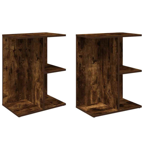 vidaXL Nachtkastjes 2 st 46,5x29x61 cm bewerkt hout gerookt eikenkleur afbeelding2 - 1