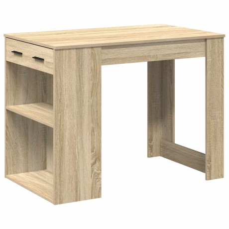 vidaXL Bureau met lade&plank 102x62x77,5 cm bewerkt hout sonoma eiken afbeelding2 - 1