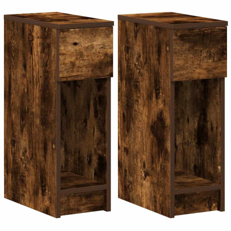vidaXL Nachtkastjes 2 st met lade 20x36x60 cm gerookt eikenkleurig afbeelding2 - 1