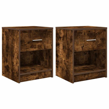 vidaXL Nachtkastjes 2 st met lade 40x34x50 cm gerookt eikenkleurig afbeelding2 - 1