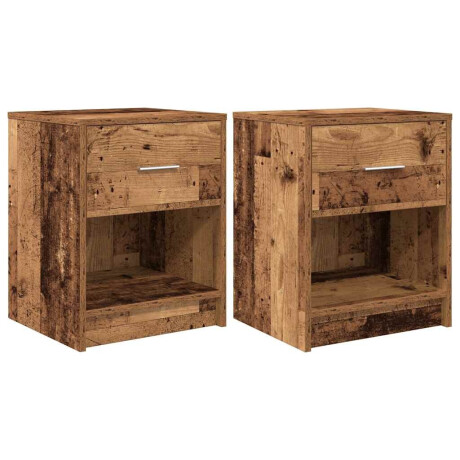 vidaXL Nachtkastjes 2 st met lade 40x34x50 cm oud houtkleurig afbeelding2 - 1