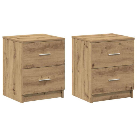 vidaXL Nachtkastjes 2 stuks met 2 lades Artisan Oak 40x36x50 cm afbeelding2 - 1