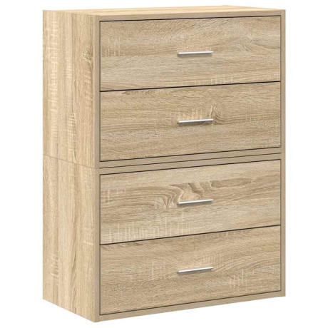 vidaXL Kasten met 2 lades 2 st 60x31x40 cm bewerkt hout sonoma eiken afbeelding2 - 1