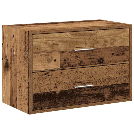 vidaXL Kast met 2 lades 60x31x40 cm bewerkt hout oud houtkleurig afbeelding2 - 1