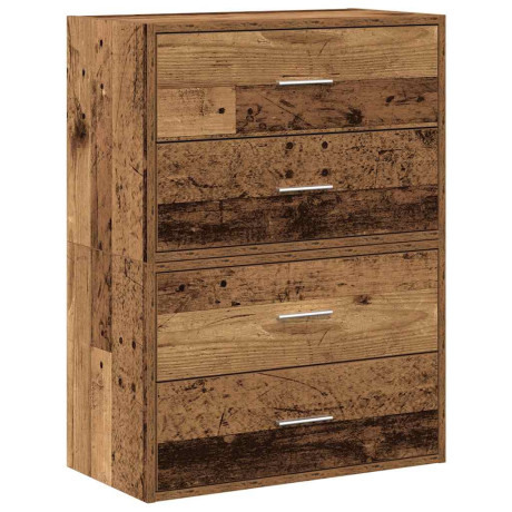 vidaXL Kasten met 2 lades 2 st 60x31x40cm bewerkt hout oud houtkleurig afbeelding2 - 1