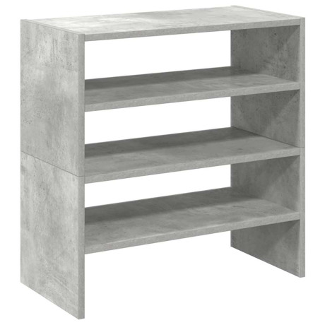 vidaXL Schoenenrekken 2 st stapelbaar 60x30x30,5 cm betongrijs afbeelding2 - 1