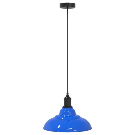 vidaXL Hanglamp in hoogte verstelbaar E27 Ø31 cm metaal donkerblauw afbeelding2 - 1