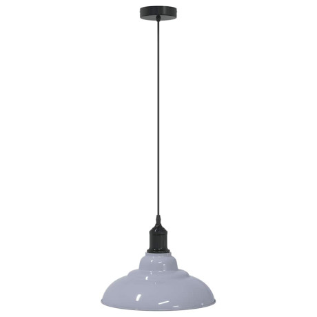 vidaXL Hanglamp in hoogte verstelbaar E27 Ø31 cm metaal glanzend grijs afbeelding2 - 1