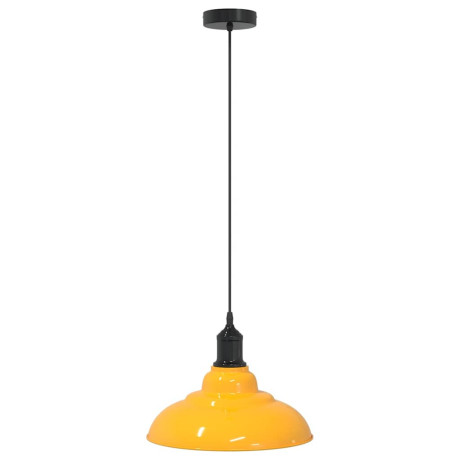 vidaXL Hanglamp in hoogte verstelbaar E27 Ø31 cm metaal glanzend geel afbeelding2 - 1