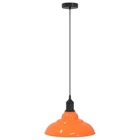 vidaXL Hanglamp in hoogte verstelbaar E27 Ø31cm metaal glanzend oranje afbeelding2 - 1