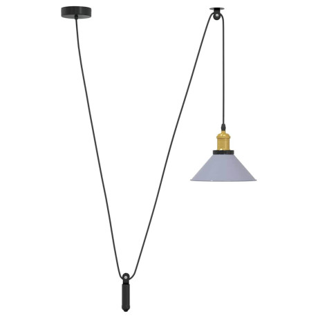 vidaXL Hanglamp in hoogte verstelbaar E27 Ø22 cm metaal glanzend grijs afbeelding2 - 1