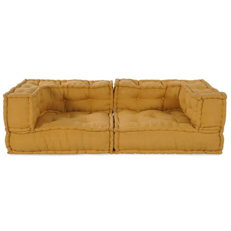 vidaXL Poef modulair 140x70x36 stof geel afbeelding2 - 1