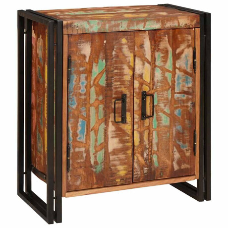 vidaXL Nachtkastje Multikleur 38 x 33 x 58 cm massief gerecycled hout afbeelding2 - 1