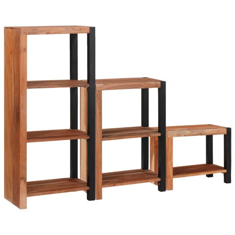 vidaXL Boekenkast 3 pcs Bruin 50 x 30 x 110 cm Massief Acaciahout afbeelding2 - 1