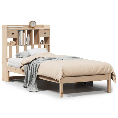 vidaXL Bed met boekenkast zonder matras massief grenenhout 90x190 cm afbeelding2 - 1