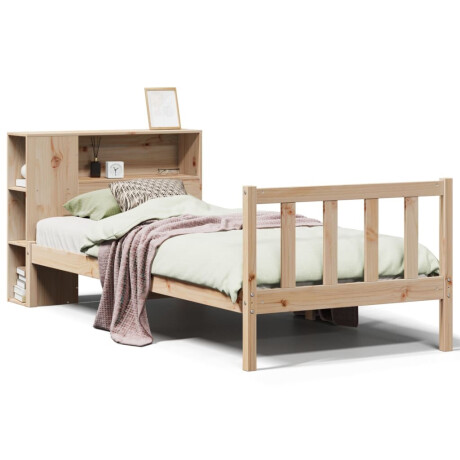 vidaXL Bed met boekenkast zonder matras massief grenenhout 75x190 cm afbeelding2 - 1