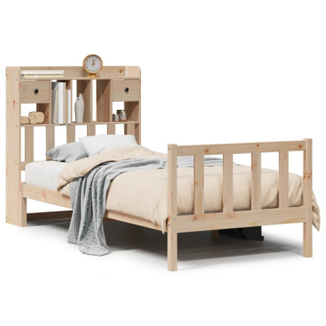 vidaXL Bed met boekenkast zonder matras massief grenenhout 90x190 cm afbeelding2 - 1