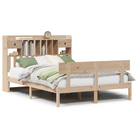 vidaXL Bed met boekenkast zonder matras massief grenenhout 140x200 cm afbeelding2 - 1