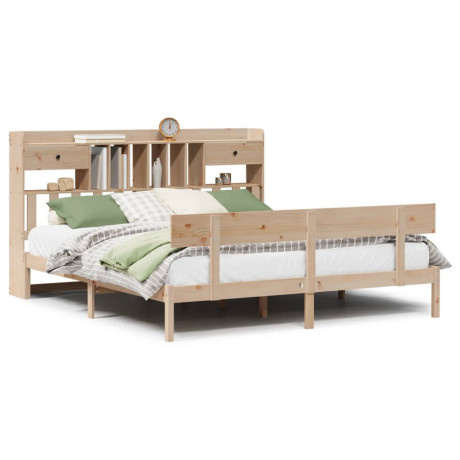vidaXL Bed met boekenkast zonder matras massief grenenhout 180x200 cm afbeelding2 - 1