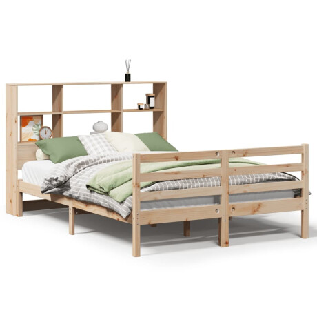 vidaXL Bed met boekenkast zonder matras massief grenenhout 150x200 cm afbeelding2 - 1