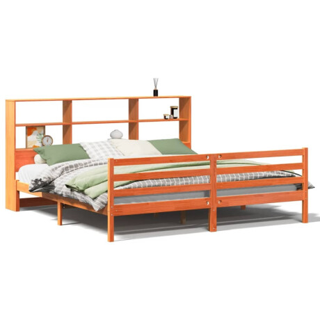 vidaXL Bed met boekenkast zonder matras hout wasbruin 180x200 cm afbeelding2 - 1