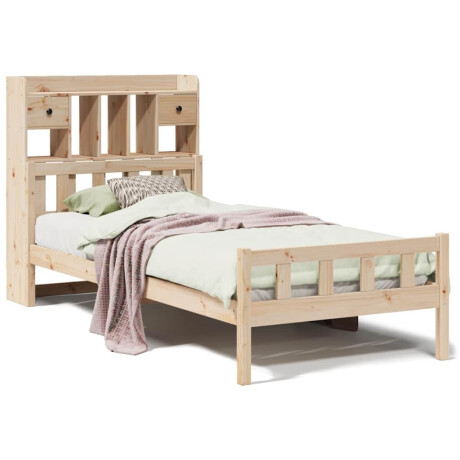vidaXL Bed met boekenkast zonder matras massief grenenhout 90x190 cm afbeelding2 - 1