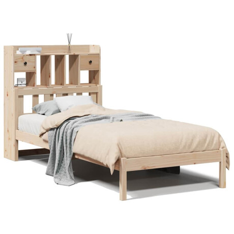 vidaXL Bed met boekenkast zonder matras massief grenenhout 90x190 cm afbeelding2 - 1