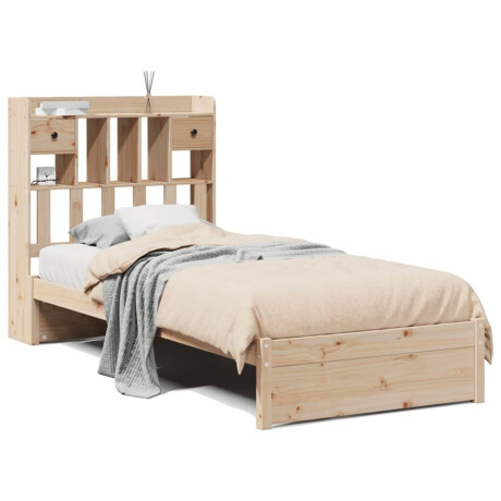 vidaXL Bed met boekenkast zonder matras massief grenenhout 90x190 cm afbeelding2 - 1