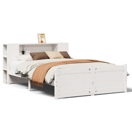 vidaXL Bed met boekenkast zonder matras grenenhout wit 120x200 cm afbeelding2 - 1