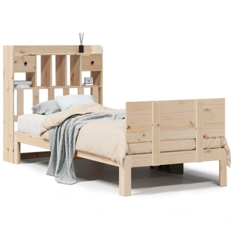 vidaXL Bed met boekenkast zonder matras massief grenenhout 90x190 cm afbeelding2 - 1