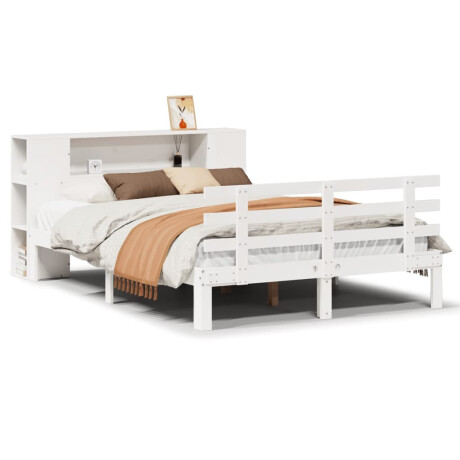 vidaXL Boekenkastbed zonder matras Wit 160x200cm Massief grenenhout afbeelding2 - 1