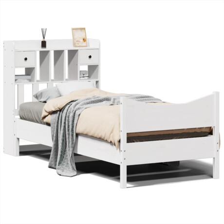 vidaXL Bedframe zonder matras massief grenenhout wit 75x190 cm afbeelding2 - 1