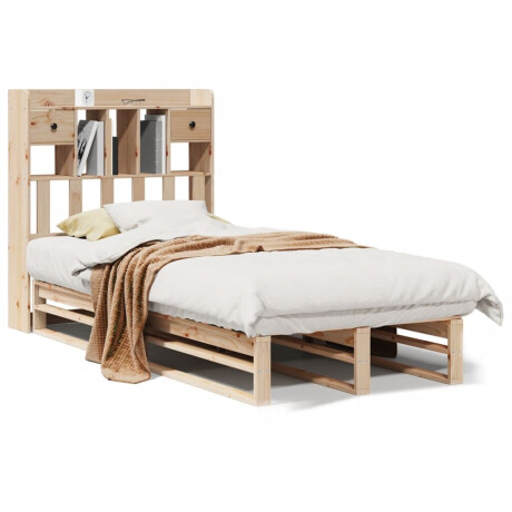 vidaXL Bed met boekenkast zonder matras massief grenenhout 90x190 cm afbeelding2 - 1