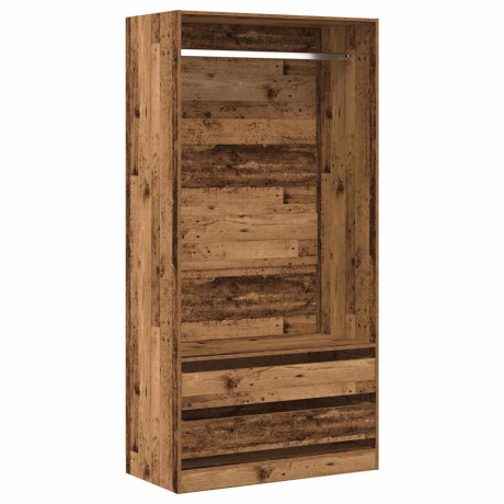 vidaXL Kledingkast 100x50x200 cm bewerkt hout oud hout afbeelding2 - 1