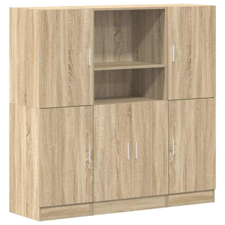 vidaXL 3-delige Keukenkastenset bewerkt hout sonoma eikenkleurig afbeelding2 - 1
