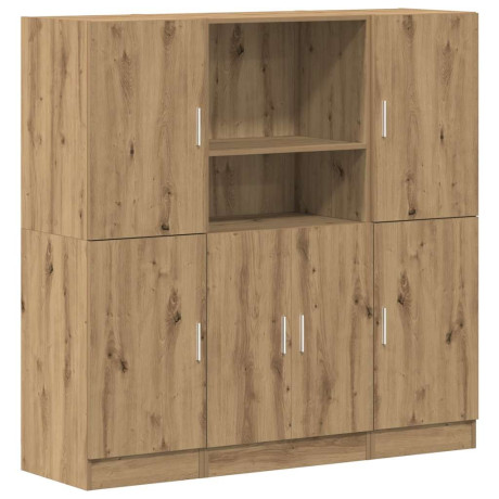 vidaXL 3-delige Keukenkastenset bewerkt hout artisanaal eikenkleur afbeelding2 - 1
