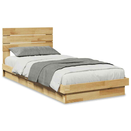 vidaXL Bedframe hoofdeinde zonder matras 80x200 cm massief hout eiken afbeelding2 - 1