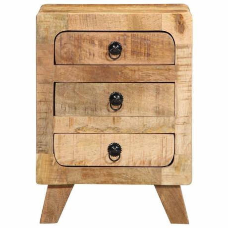 vidaXL Nachtkastje 2 st 37x32x50 cm massief hout ruw mangohout afbeelding2 - 1