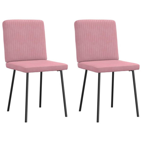 vidaXL Eetkamerstoelen 2 st fluweel roze afbeelding2 - 1
