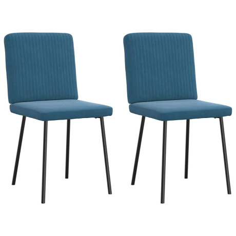 vidaXL Eetkamerstoelen 2 st fluweel blauw afbeelding2 - 1