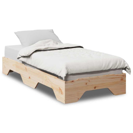 vidaXL Bedframe zonder matras stapelbaar 90x190 cm massief hout afbeelding2 - 1