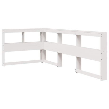 vidaXL Boekenkast Hoofdeinde L-vormig 90 cm massief grenenhout wit afbeelding2 - 1