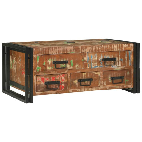 vidaXL Salontafel Bruin 90 x 50 x 38 cm massief gerecycled hout afbeelding2 - 1