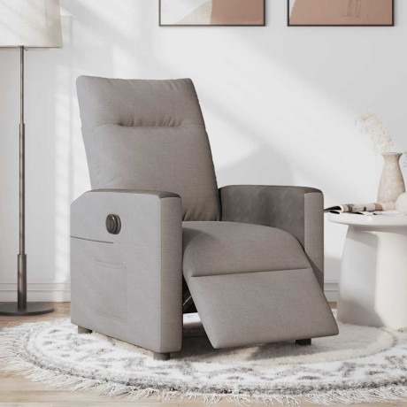 vidaXL Fauteuil verstelbaar elektrisch stof taupe afbeelding2 - 1