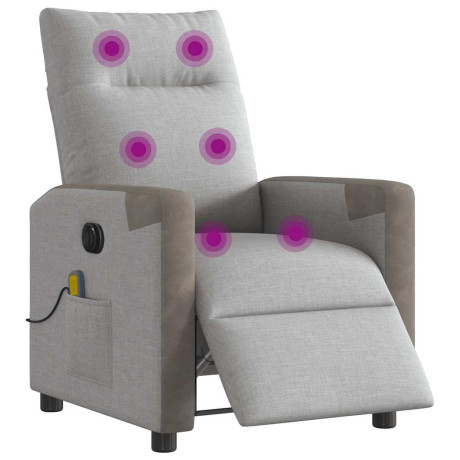vidaXL Massagestoel elektrisch verstelbaar stof wolk grijs afbeelding2 - 1