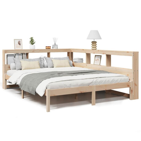 vidaXL Bed met boekenkast zonder matras massief grenenhout 135x190 cm afbeelding2 - 1