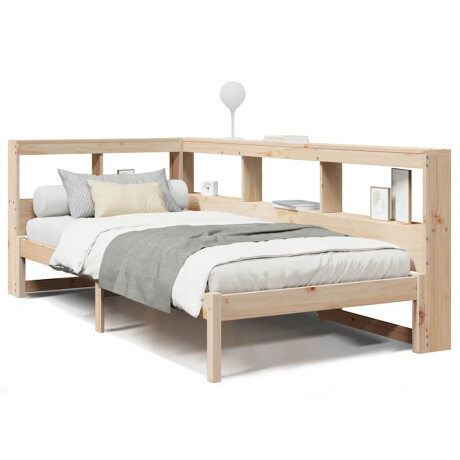 vidaXL Bed met boekenkast zonder matras massief grenenhout 90x190 cm afbeelding2 - 1