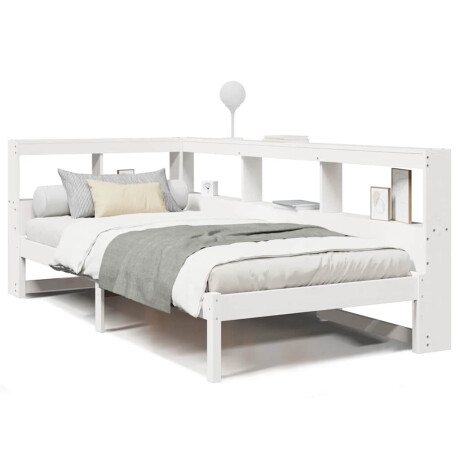 vidaXL Bed met boekenkast zonder matras grenenhout wit 90x190 cm afbeelding2 - 1