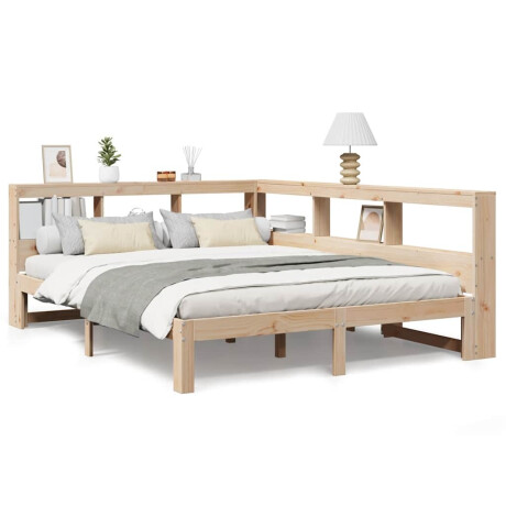 vidaXL Bed met boekenkast zonder matras massief grenenhout 150x200 cm afbeelding2 - 1