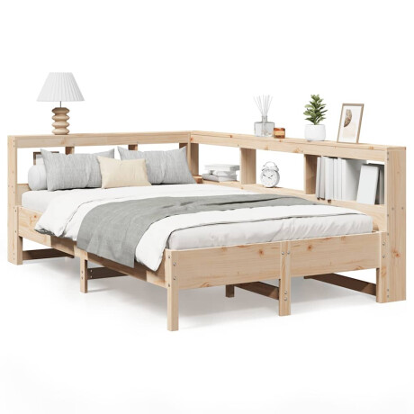 vidaXL Bed met boekenkast zonder matras massief grenenhout 140x200 cm afbeelding2 - 1